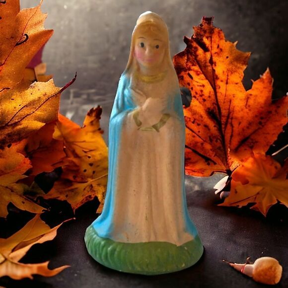 Vintage Ceramic Mary Nativity Replacement Figure Figurine Christmas Pottery - Picture 13 of 16